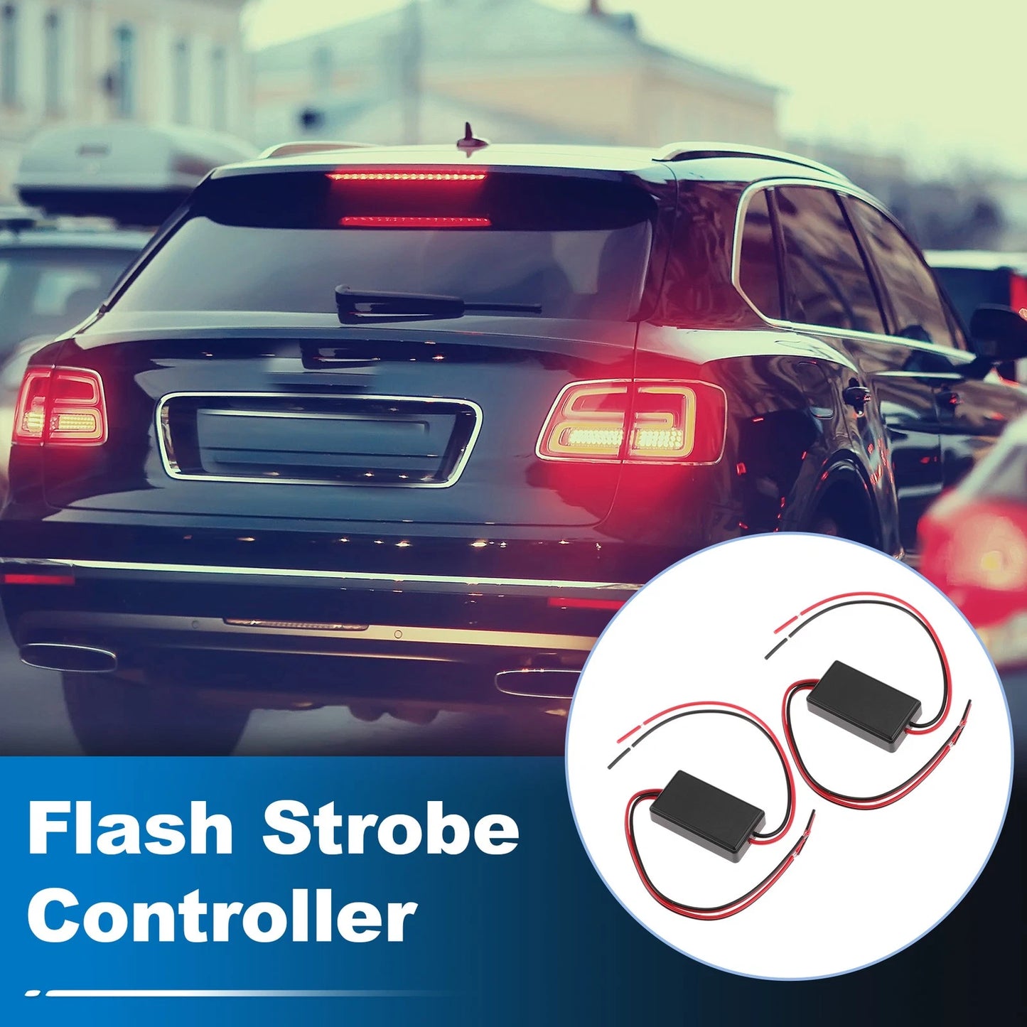 2X Car Flasher Module Strobe Controller for Brake Lights 12-24V