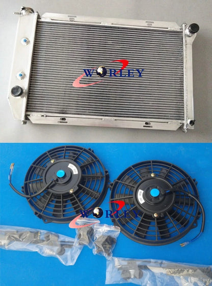 3 Row Aluminum Radiator & Fans for Ford Mustang Cougar Torino (1971–1973)
