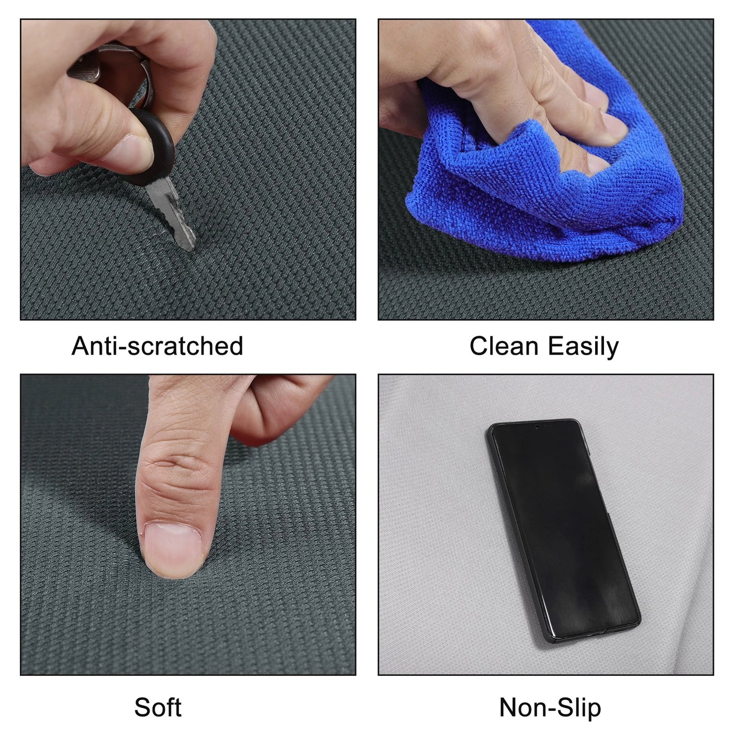 Car Bottom Seat Pad Cover for Universal Fit (Dark Gray Seaweed Fiber Latex)