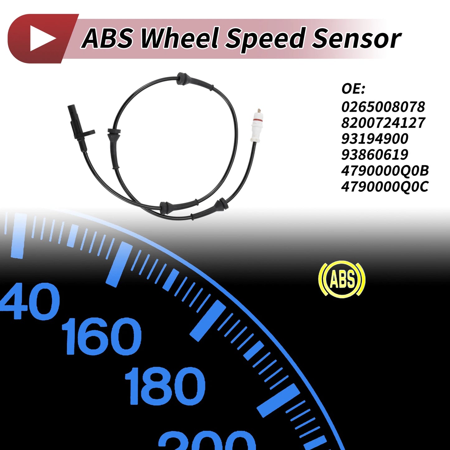 ABS Wheel Speed Sensor for Nissan Primastar (2001–2014) No. 0265008078/8200724127