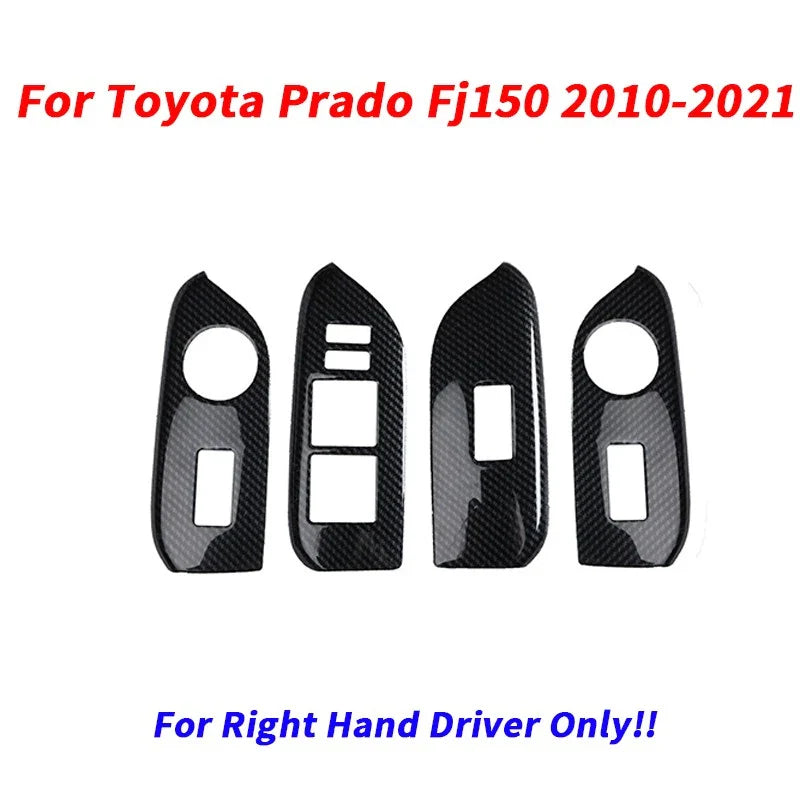RHD Carbon Fiber Door Window Switch Panel Cover for Toyota Prado Fj150 (2010–2021)