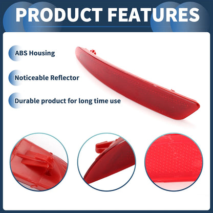 Bumper Reflector No.BS71515C0BD for Ford Fiesta (2015–2019) Red 1pc Rear Left