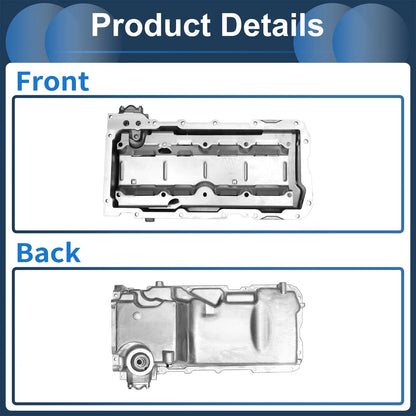 Engine Oil Pan for Chevrolet Camaro (1967-1987) - 1 x Aluminum Silver Tone
