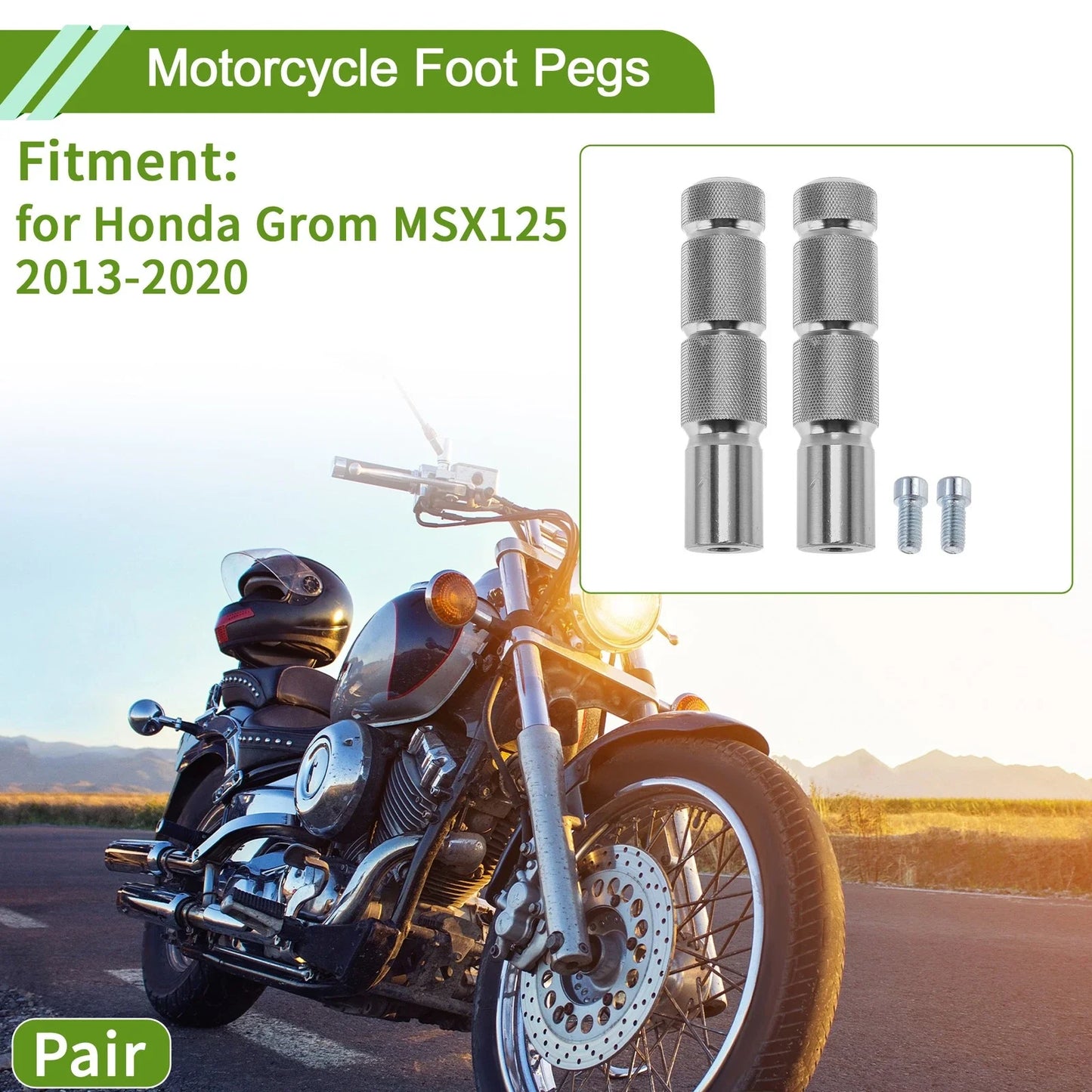 Motorcycle Foot Pegs for Honda Grom MSX125 2013-2020 Aluminum Alloy