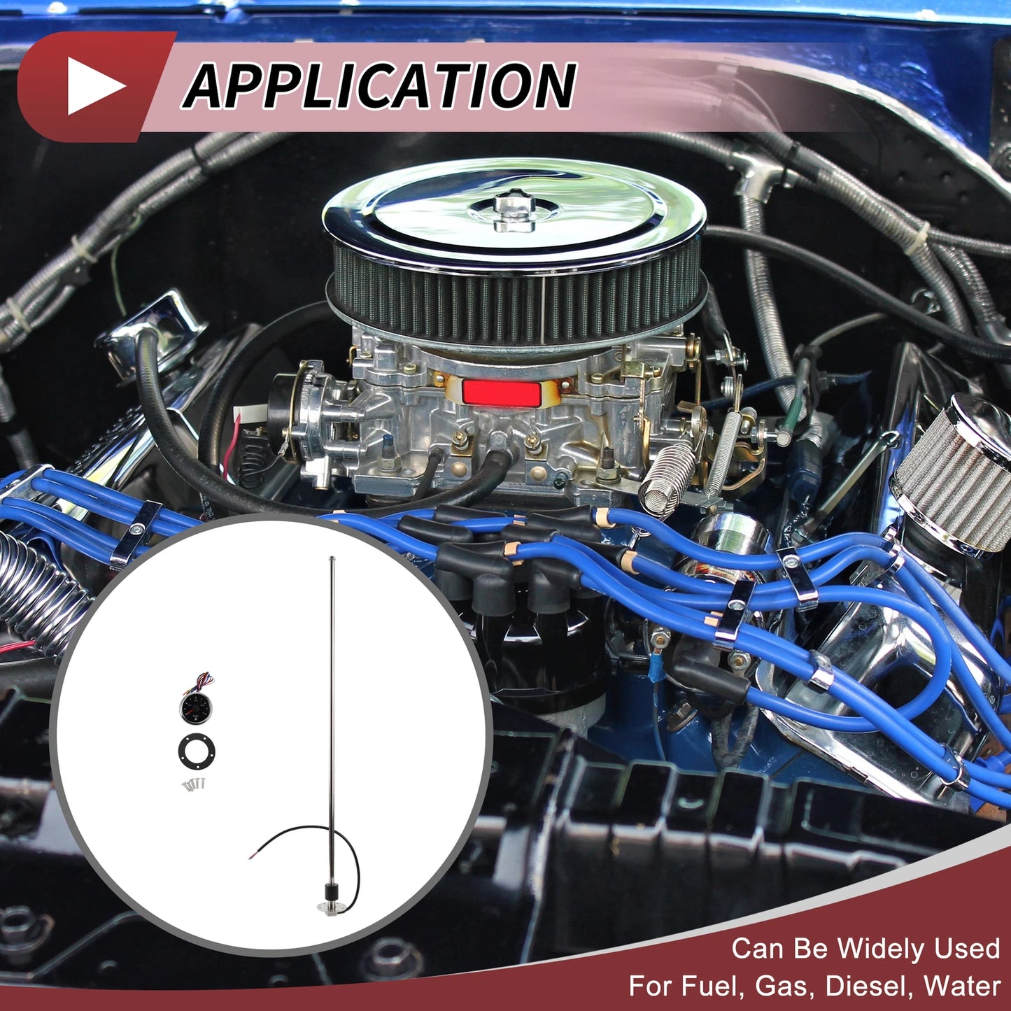 Fuel Sending Unit and Gauge Kit 0-190ohm 850mm for Boat Car Truck
