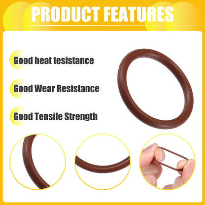100pcs FKM Rubber O Ring Seal Gasket for Universal Cars 15mm ID x 2mm CS