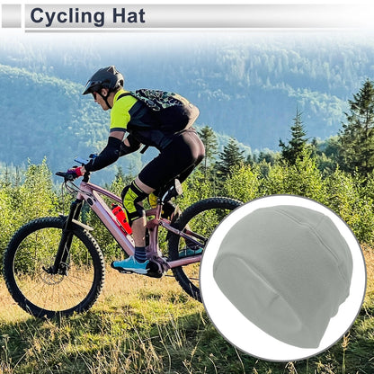 Cycling Hat for Keep Warm Light Gray Polar Fleece Fabric (1 Pcs)