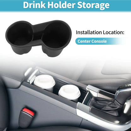 Center Console Cup Holder Organizer for Subaru Crosstrek (2024–2025) TPE Black