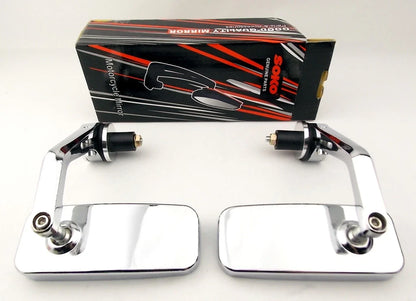 7/8" Chrome Handle Bar End Mirrors for Motorcycle Rear View Side Mirror