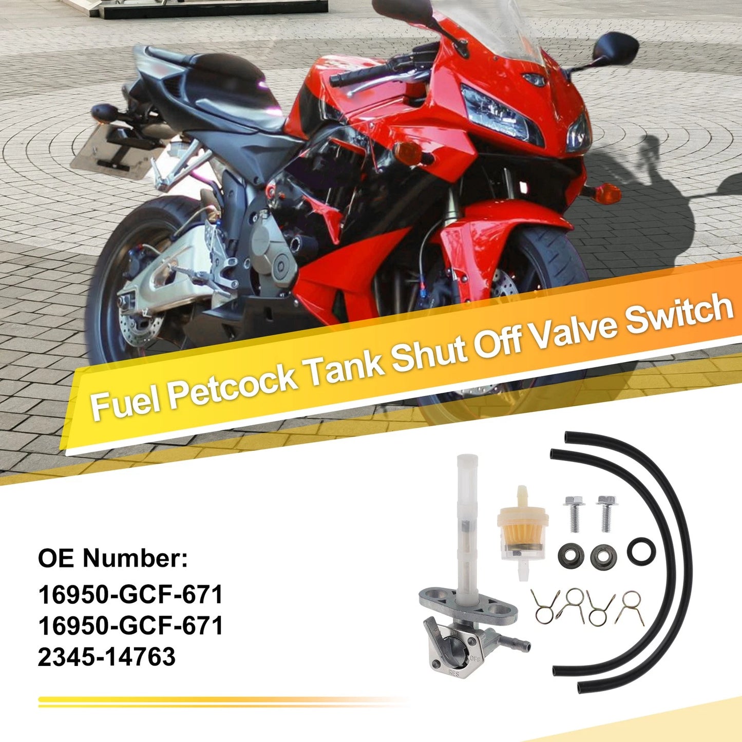Fuel Valve Petcock Gas Tank Switch for Honda XR50R (2000–2003) No.16950-GCF-671