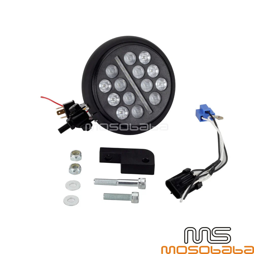 5.75'' LED DRL Headlight & Matte Black Bucket Set for Harley Dyna