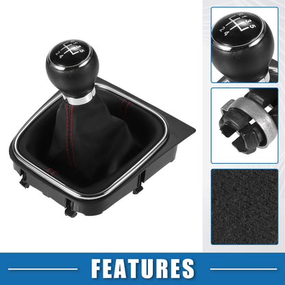5 Speed Manual Gear Shift Knob with Gaiter Boot for Volkswagen Golf MK5 (2003–2009)