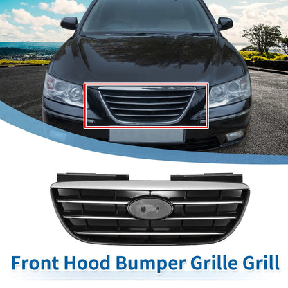 Front Upper Bumper Grille for Hyundai Elantra (2017–2020) Black Chrome