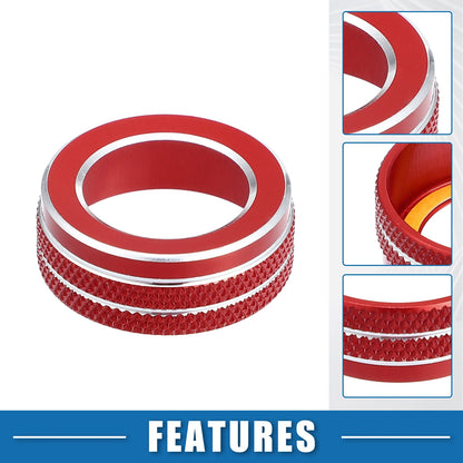 2X Volume Tune Knob Ring for VW Tiguan Taos Jetta Passat (Red)