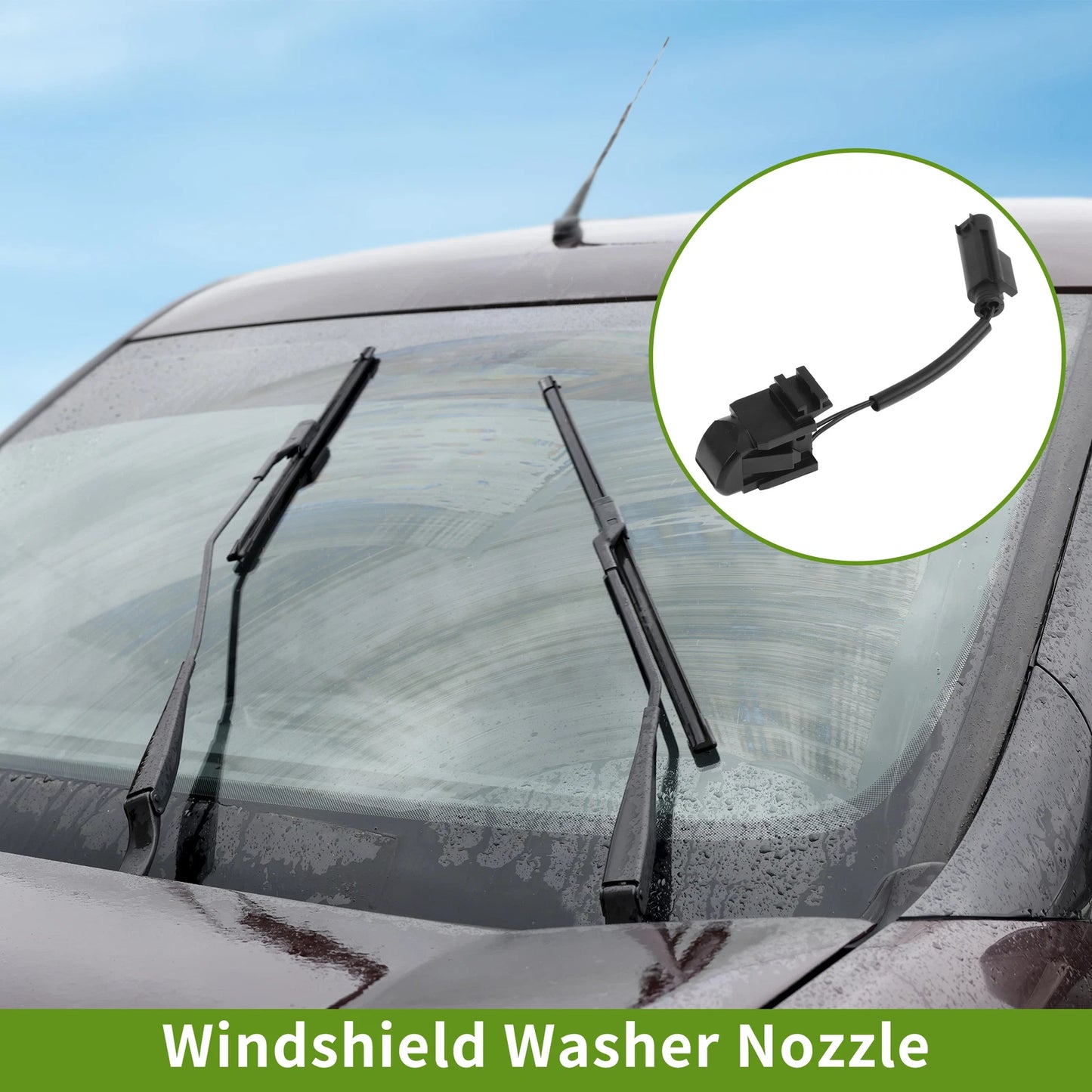 2X Windshield Washer Nozzle for Mercedes-Benz E350 E550 (2006–2017) No.A2208600247 Black