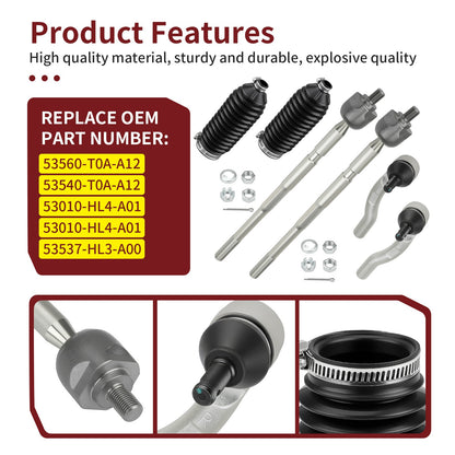 2X Tie Rod Ends Kit with Boot for Honda Pioneer 1000 (2016–2021)