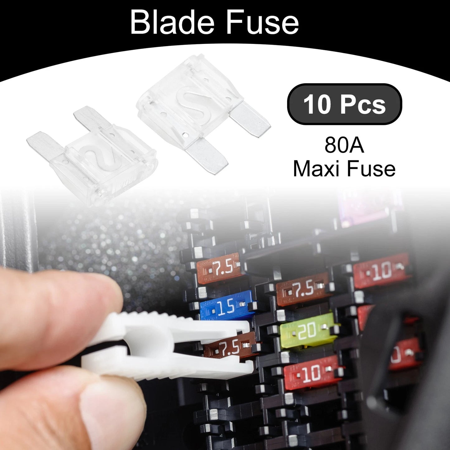 Set of 10 Maxi Fuse 80A Blade Fuses for Car Boat Truck RV Motorcycle