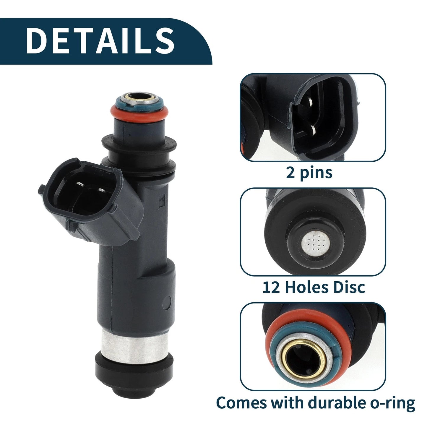 Fuel Injector No. 1465A051 for Mitsubishi Eclipse GS (2006–2012) 1 Pc Black