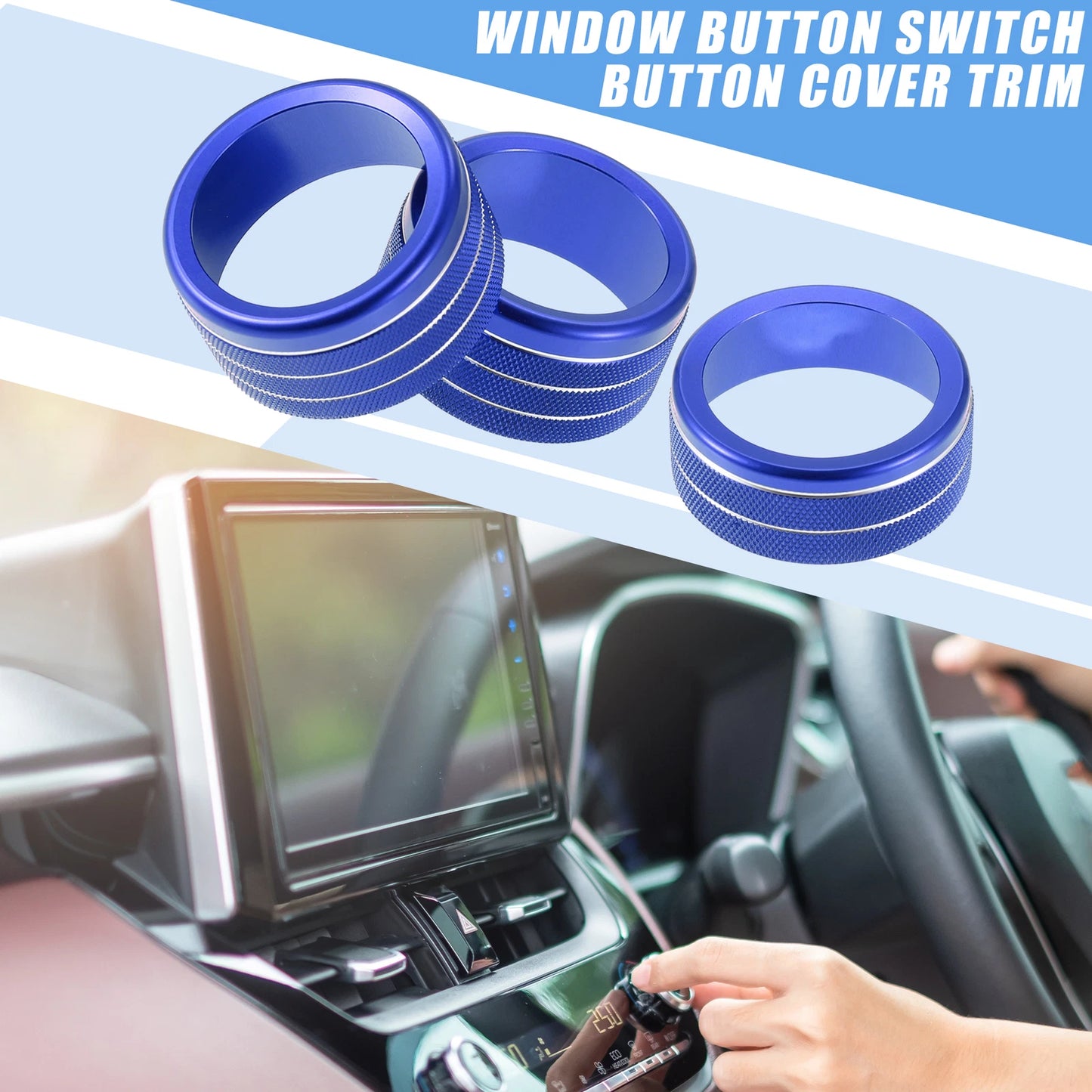Set of 3 Power Volume Tune 4WD Switch Knob Covers for Toyota Tundra (2014–2023)
