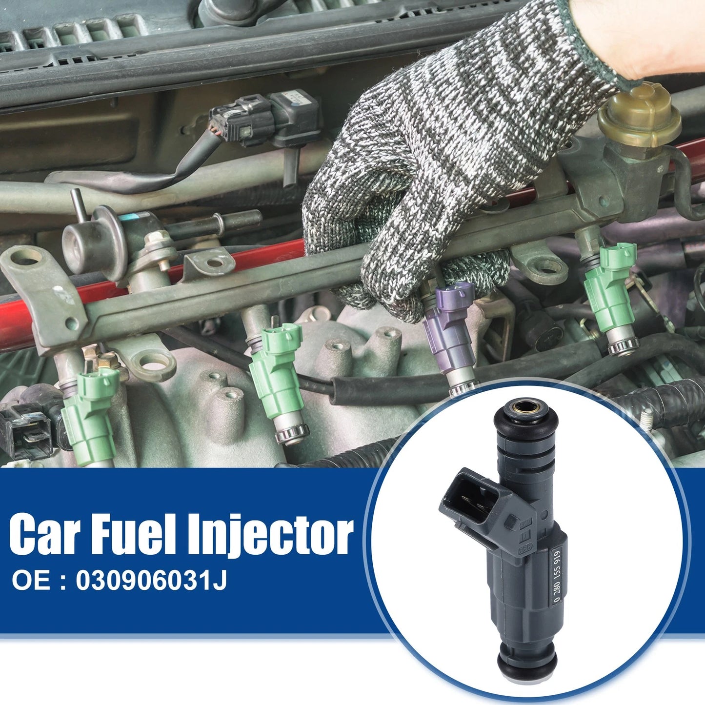 Set of 4 Fuel Injector Nozzles for VW Polo (1999–2001) No. 030906031J