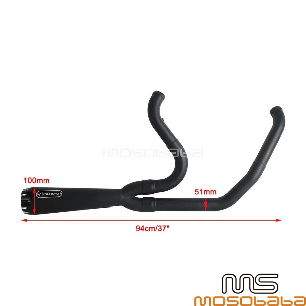 Exhaust System Muffler 2 Into 1 for Harley Touring FLHTKL FLHTKSE FLHTCUI (2014-2023)