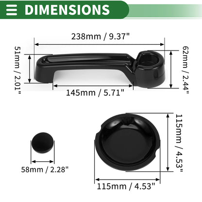 Set of 2 Exterior Door Handle Covers for Jeep Wrangler JK (2007–2017) ABS Black