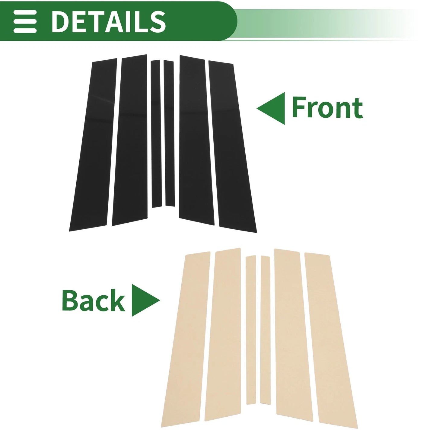 Set of 6 Door Pillar Window Trim for BMW X1 (2009–2015) Black
