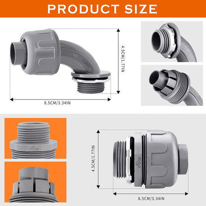 Set of 30 Liquid Tight Connectors for Electrical Conduit Fitting