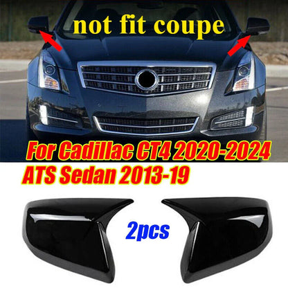 Glossy Black Side Mirror Cap Cover for Cadillac CT4 (2020–2024)