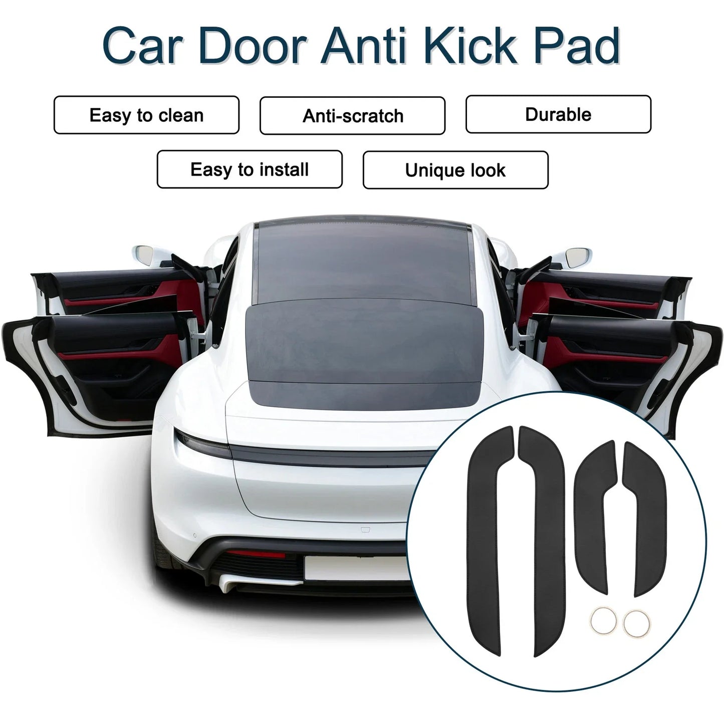 Car Door Anti Kick Pad Sticker Protector for Lexus NX300 (2015) - Black Set