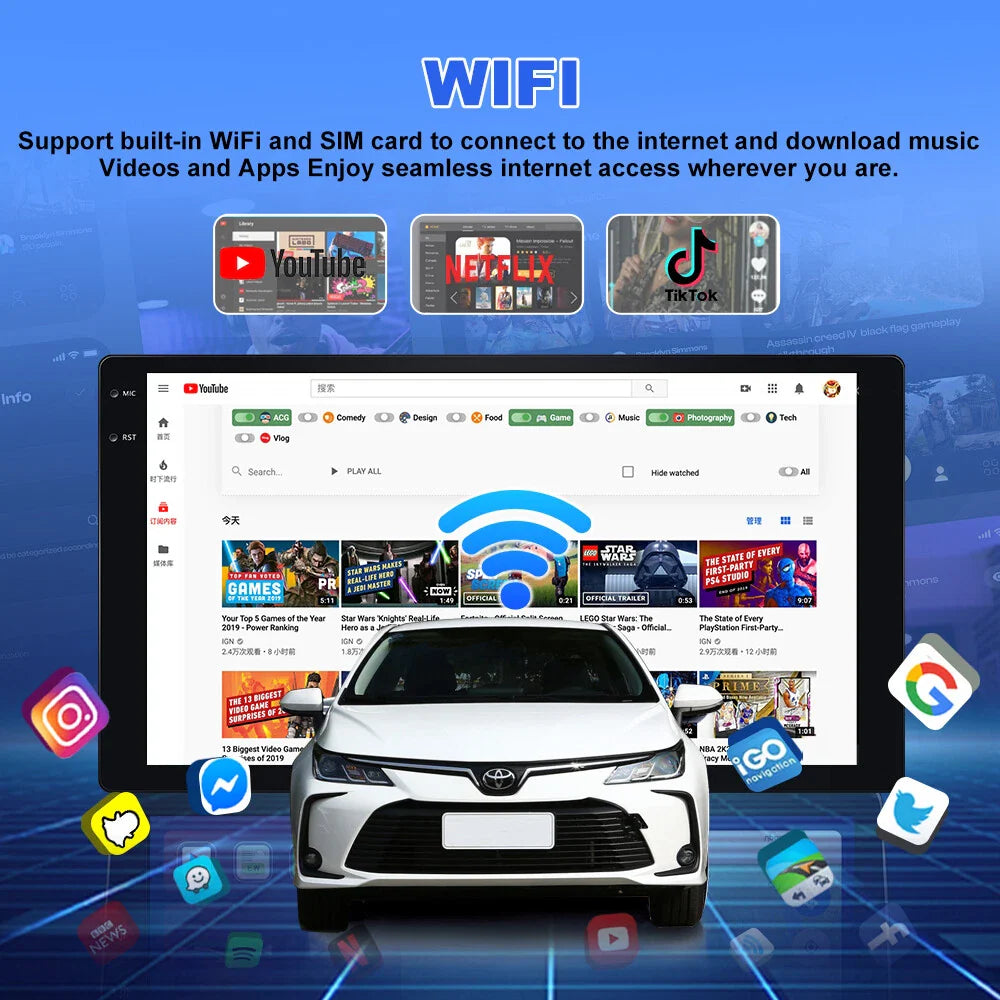 9'' Wireless Carplay & Android Auto Head Unit for Toyota Camry (2018-2019)