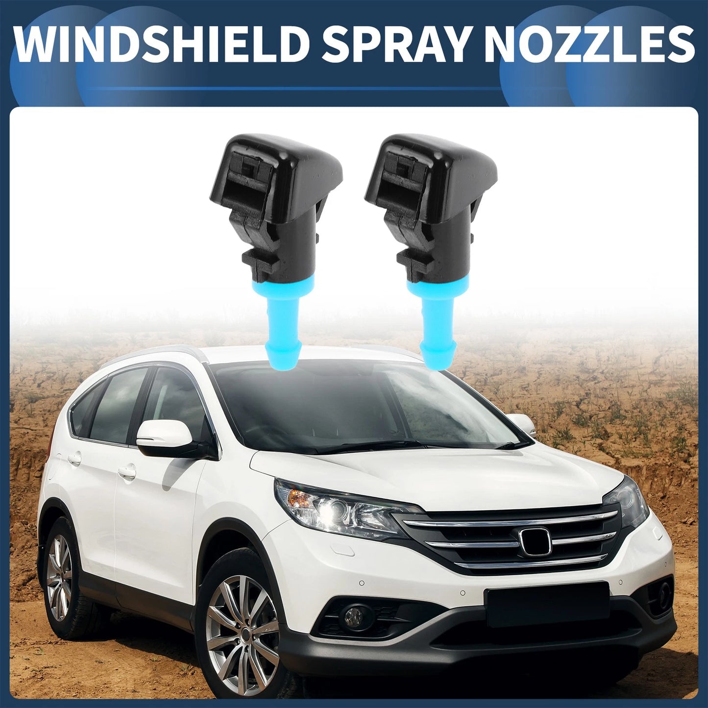 Set of 2 Front Windshield Washer Nozzles No. 05303834AB for Jeep Patriot (2007–2017)
