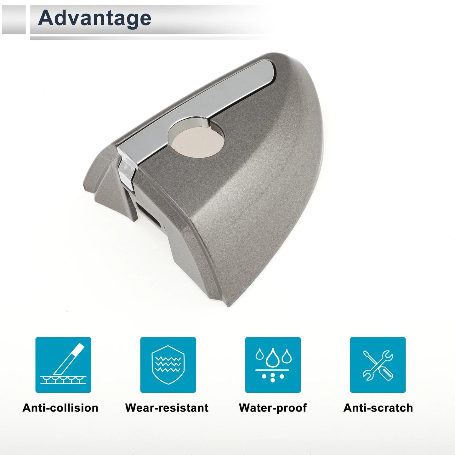 Front Left Door Handle Lock Cylinder Cover for Toyota Corolla (2014–2018) Deep Gray