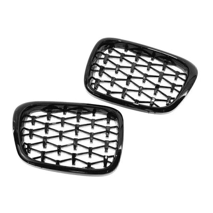 Honeycombe Front Bumper Mesh Grille Black for BMW E39 5-Series (1999-2003)