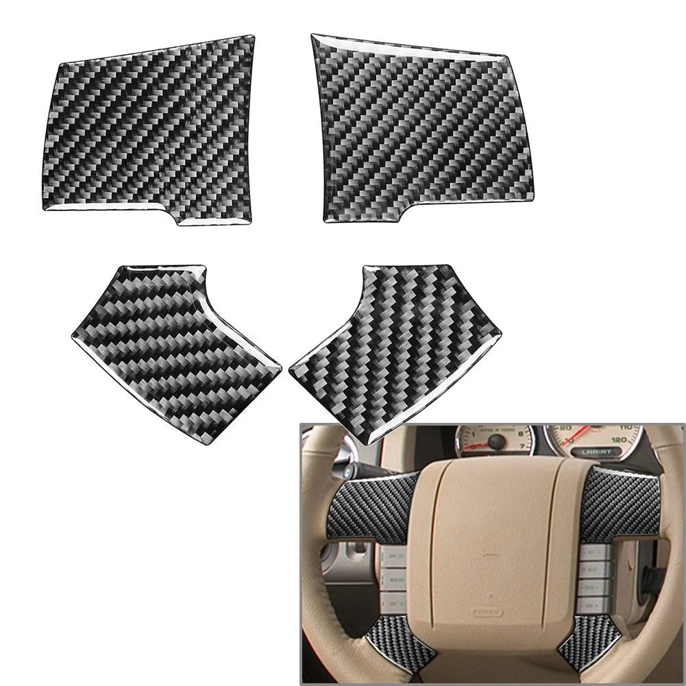 Carbon Fiber Steering Wheel Cover Trim for Ford F-150 (2004–2008)