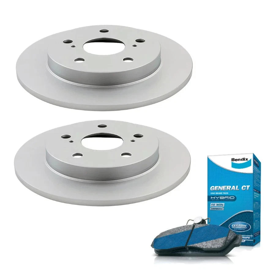 Rear Brake Pads + Disc Rotors for Toyota Corolla (2012–2019)