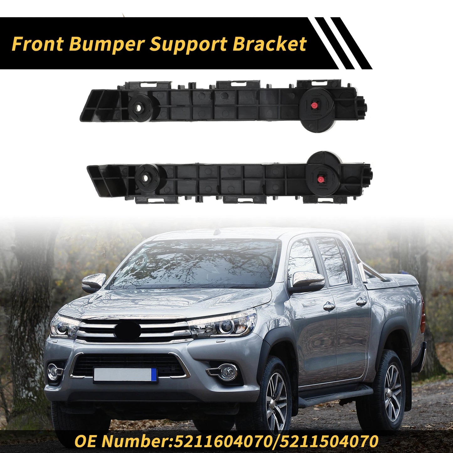 Pair Front Bumper Support Bracket for Toyota Tacoma (2016–2021) No.5211604070