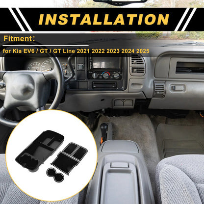 Center Console Armrest Organizer Tray for Kia EV6/GT/GT Line (2021–2025)