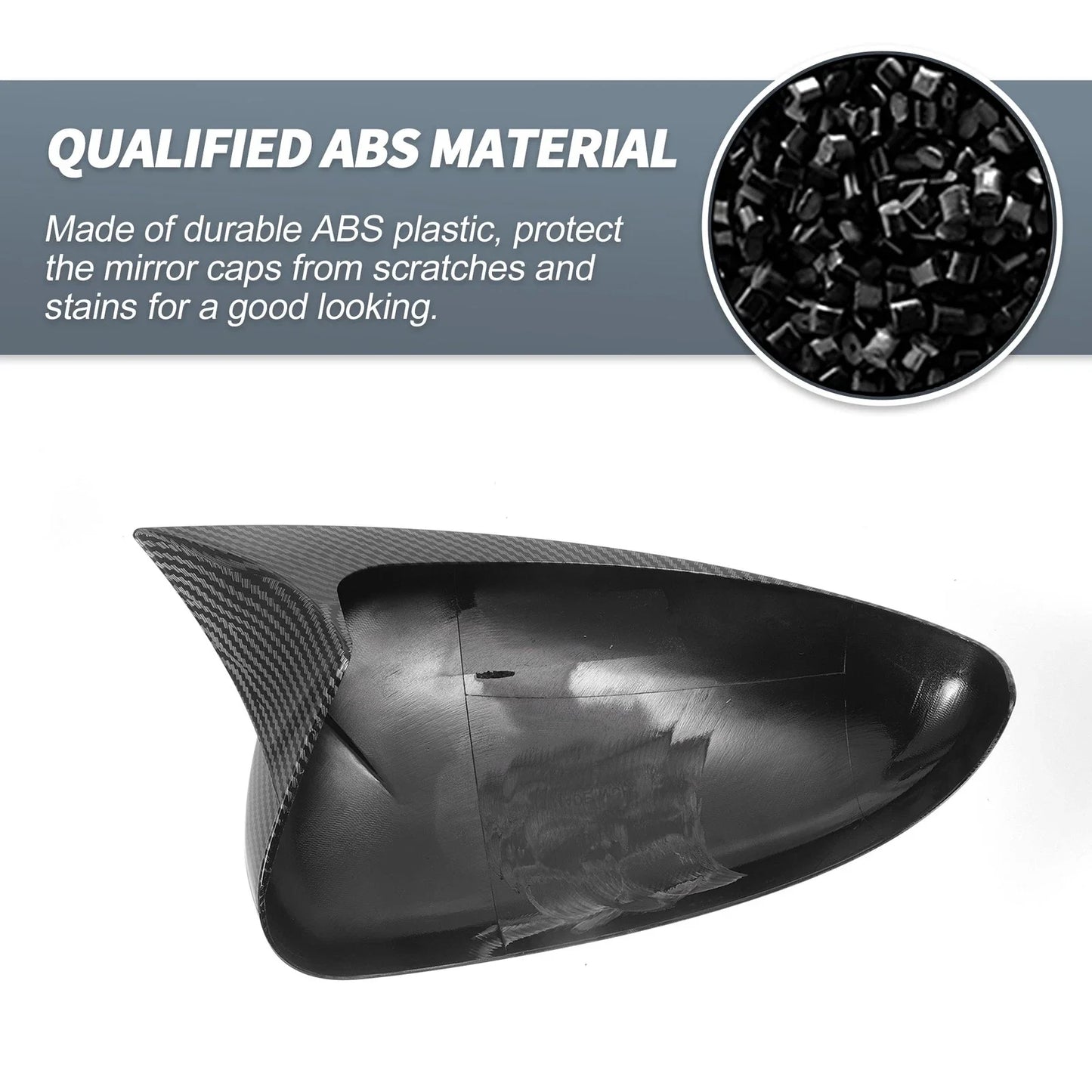 Rearview Mirror Cover Overlay Black Carbon Fiber for Chevrolet Cruze (2011-2016)
