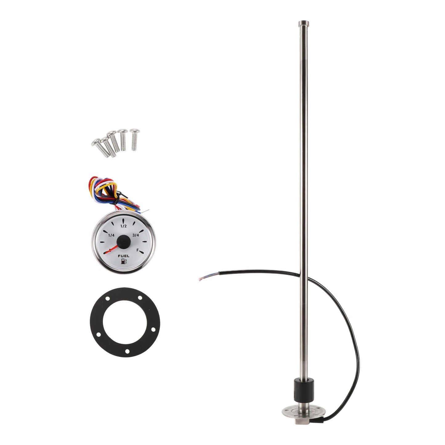 Fuel Sending Unit and Gauge Kit 0-190 Ohm 25" for Boat Car Truck