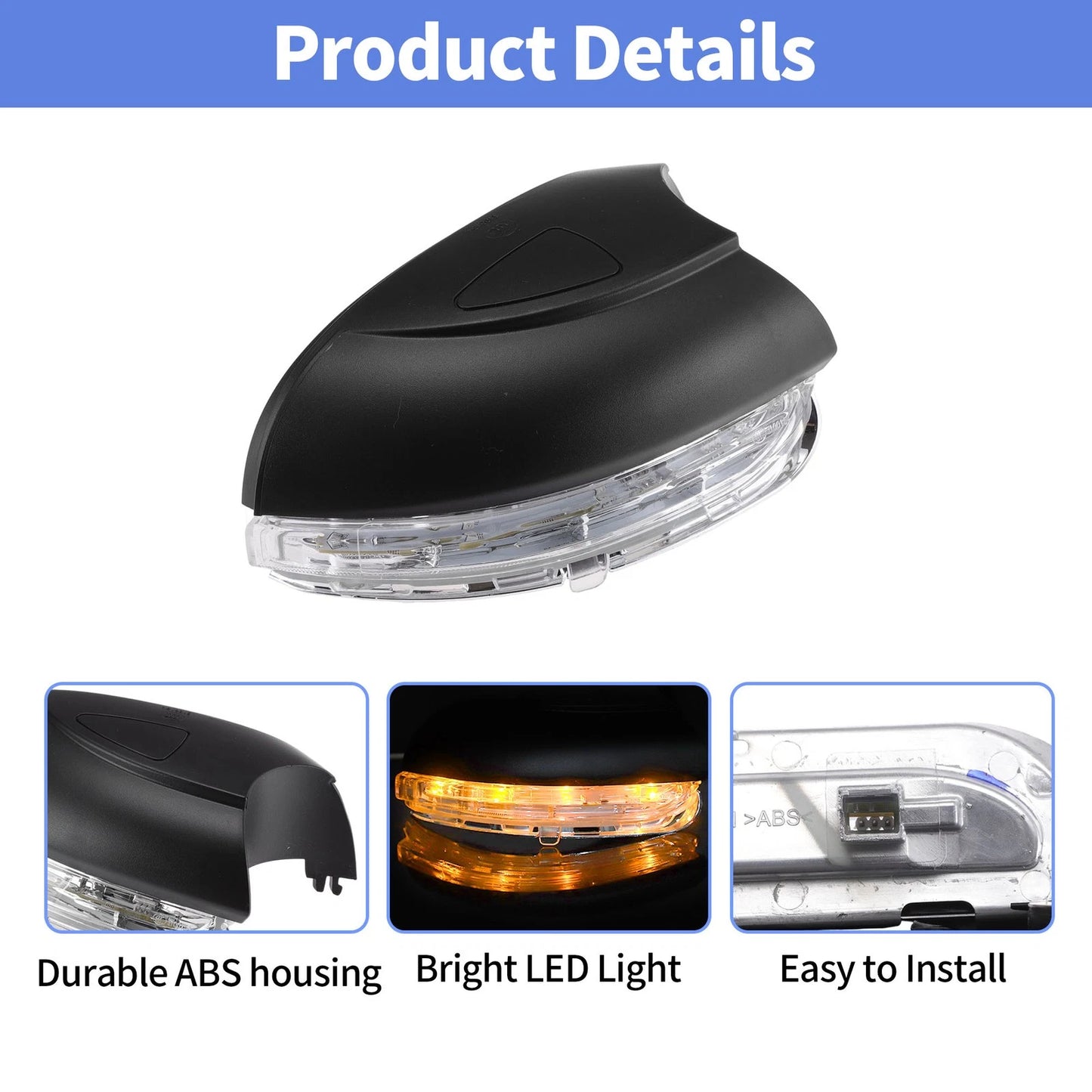Side Mirror Turn Signal Light for VW Golf MK6 (2008–2014) 1 pcs Front Left