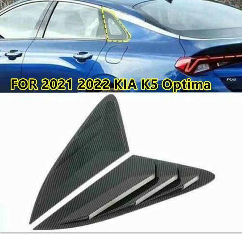 2x Carbon Fiber Side Vent Scoop Louver Trim for KIA K5 Optima (2021–2022)