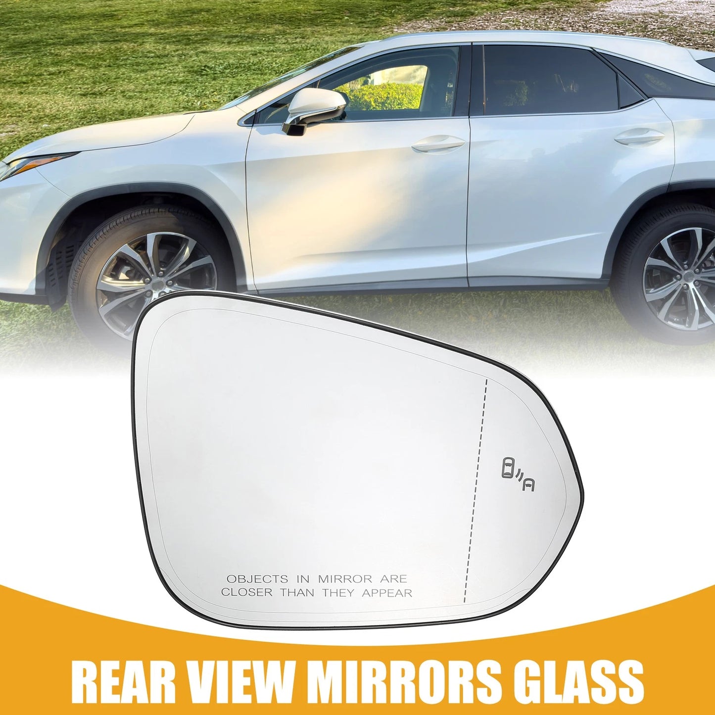 Right Side Rear View Mirror Glass No. 87931-0E250 for Lexus RX350 (2016–2022)