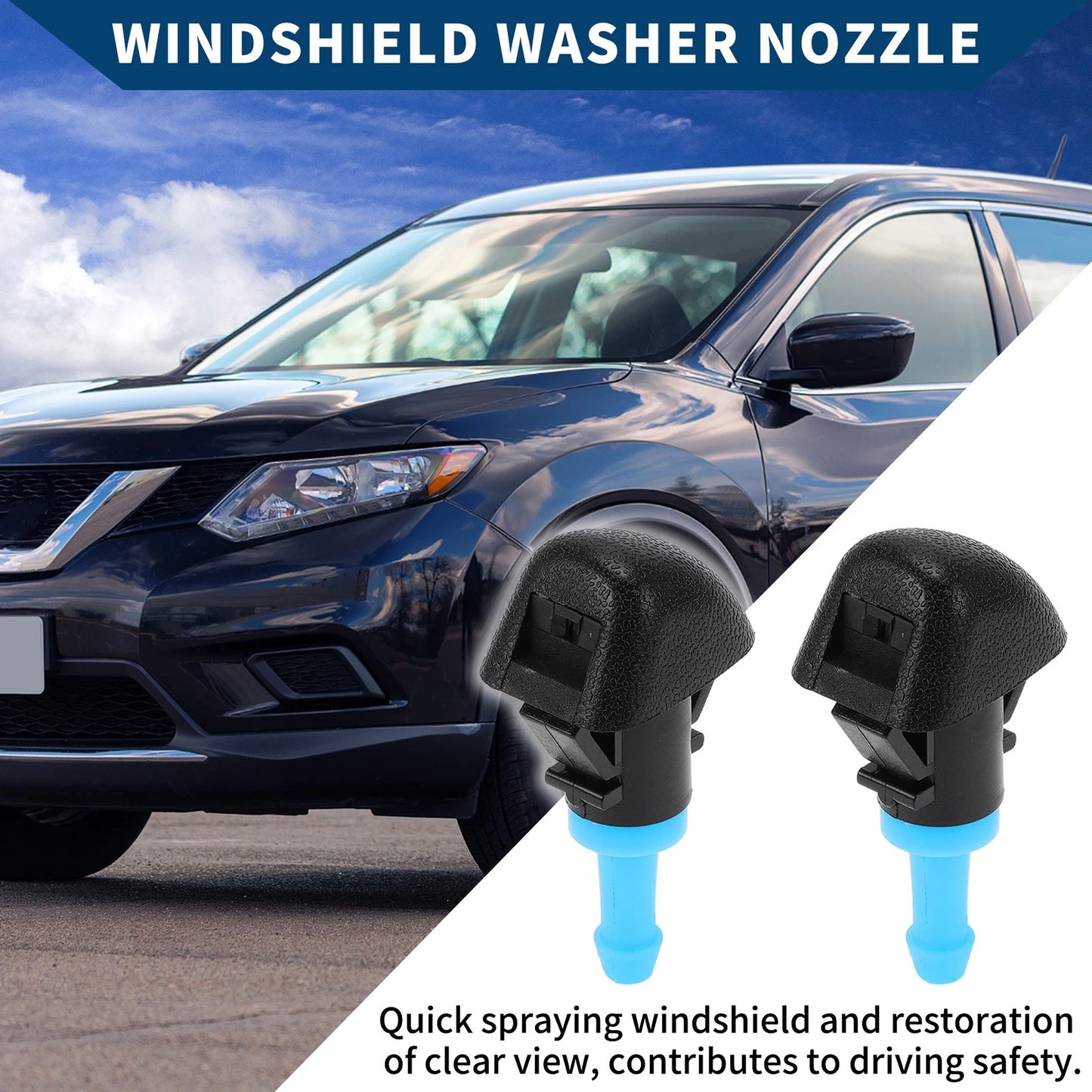 2 Pcs Front Windshield Washer Nozzles for Subaru Outback Legacy