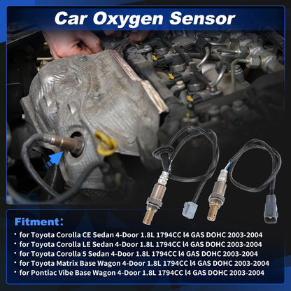 2X Upstream & Downstream Oxygen Sensor for Toyota Corolla CE Sedan (2003–2004)