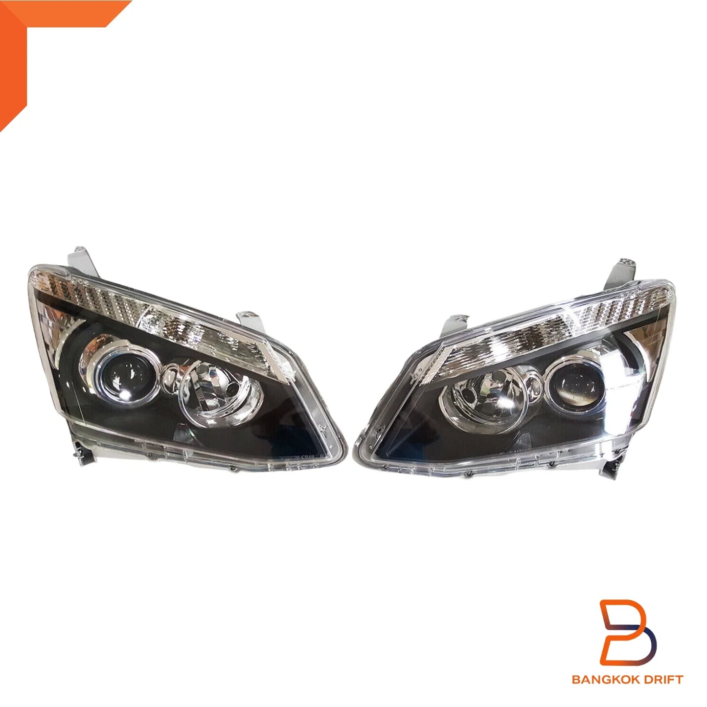 Black Projector Headlights for Isuzu D-Max Pickup (2012-2015) -  H11 HB3