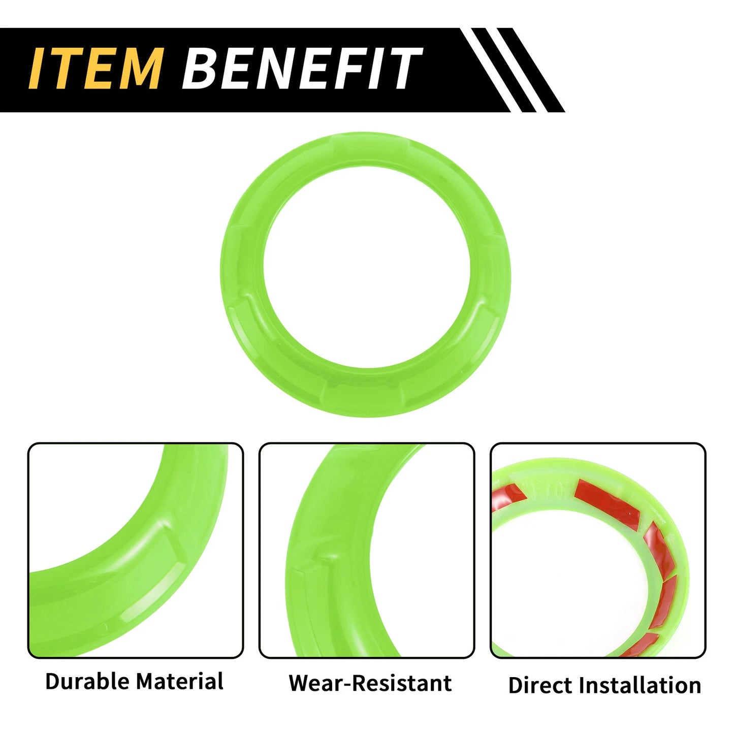 AC Vent Dashboard Decoration Rings for Jeep Wrangler JK JKU (2011–2017) Light Green