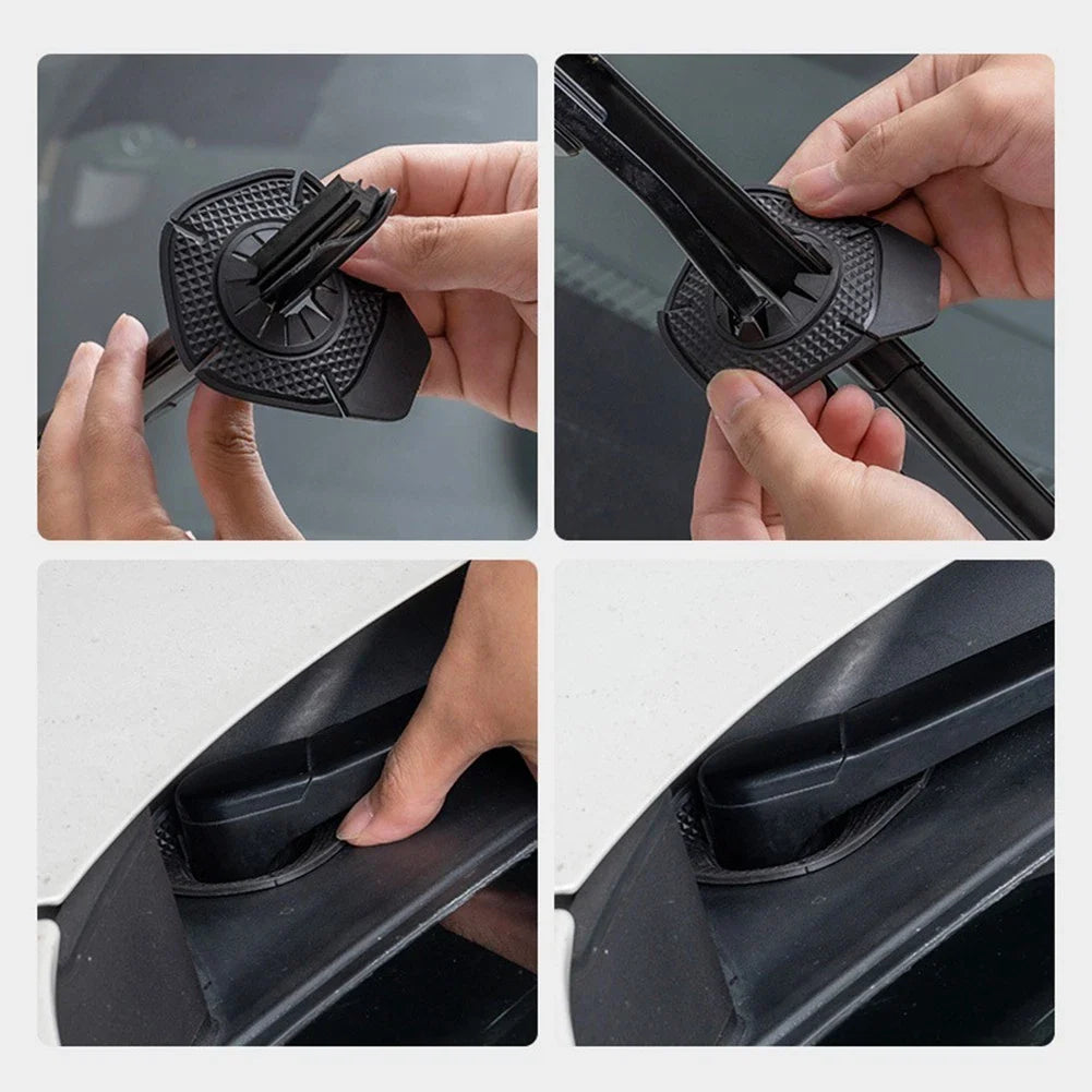 2 x PVC Dustproof Covers for Windshield Wiper Arm Hole Protection