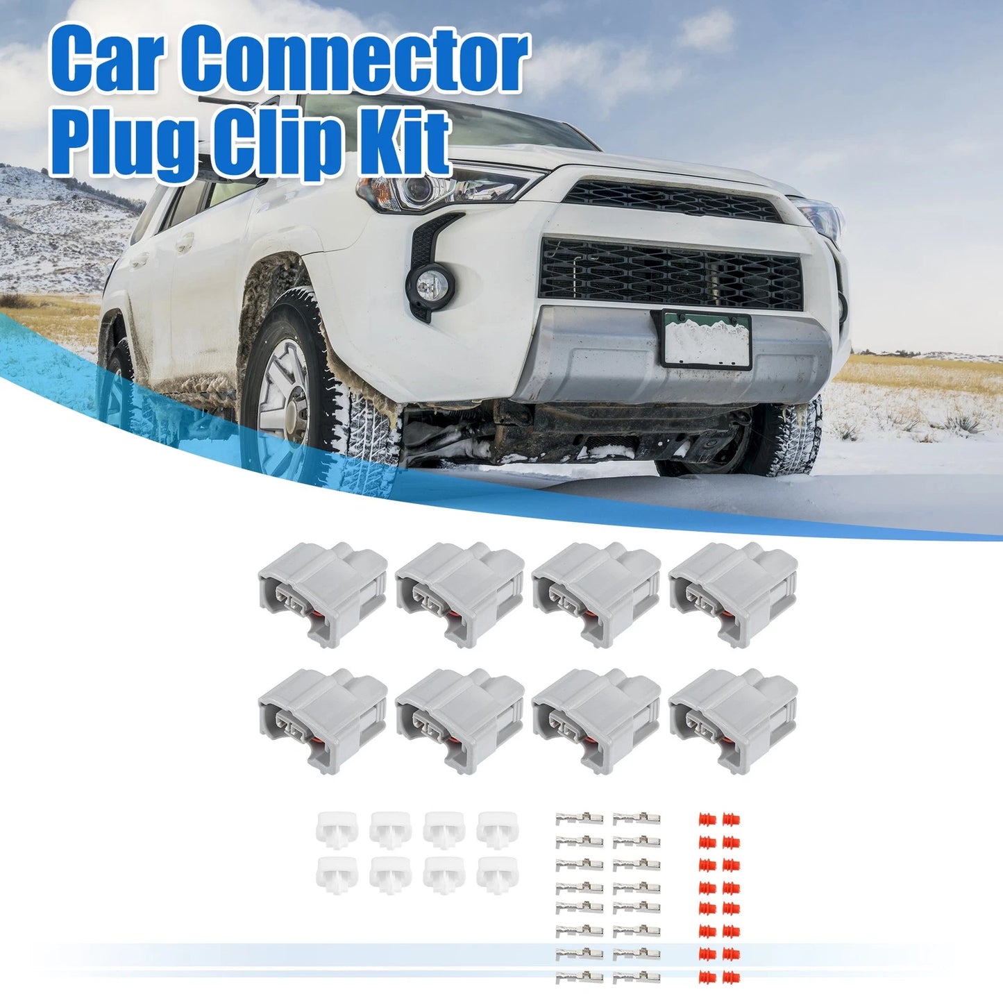 Set of 8 Fuel Injector Connector Adapter Plug Kit for Toyota (No.9098011875)