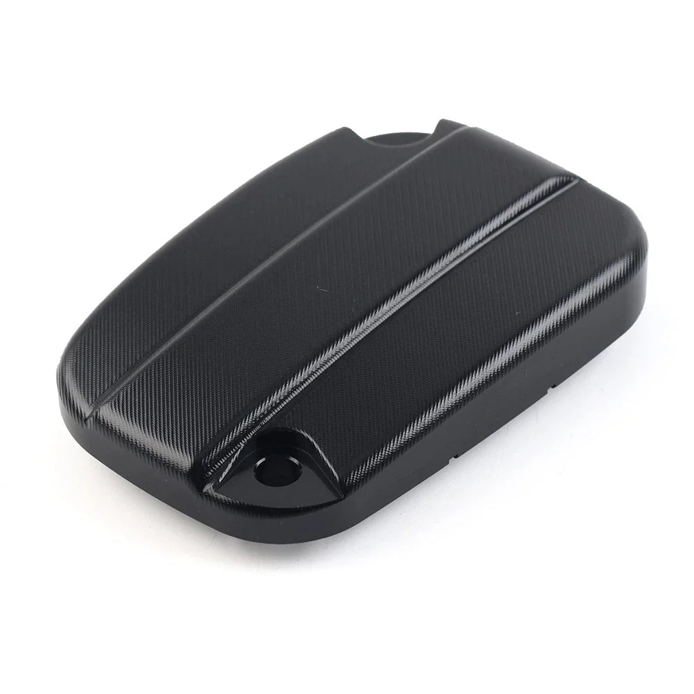 Black Brake Cylinder Reservoir Cover Cap for Harley Touring Road King Road Glide (2009-2023)